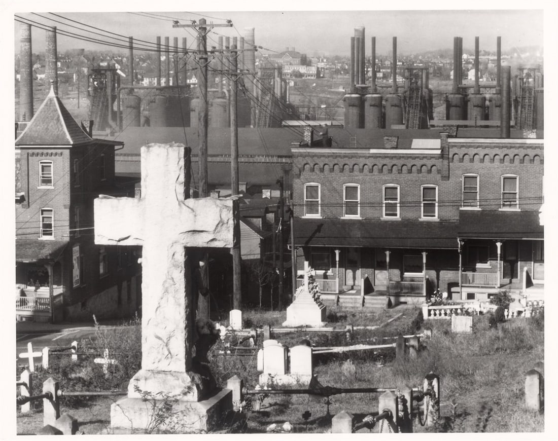 Walker Evans. Bethlehem Graveyard and Steel Mill, Pennsylvania. 1935 - 2
