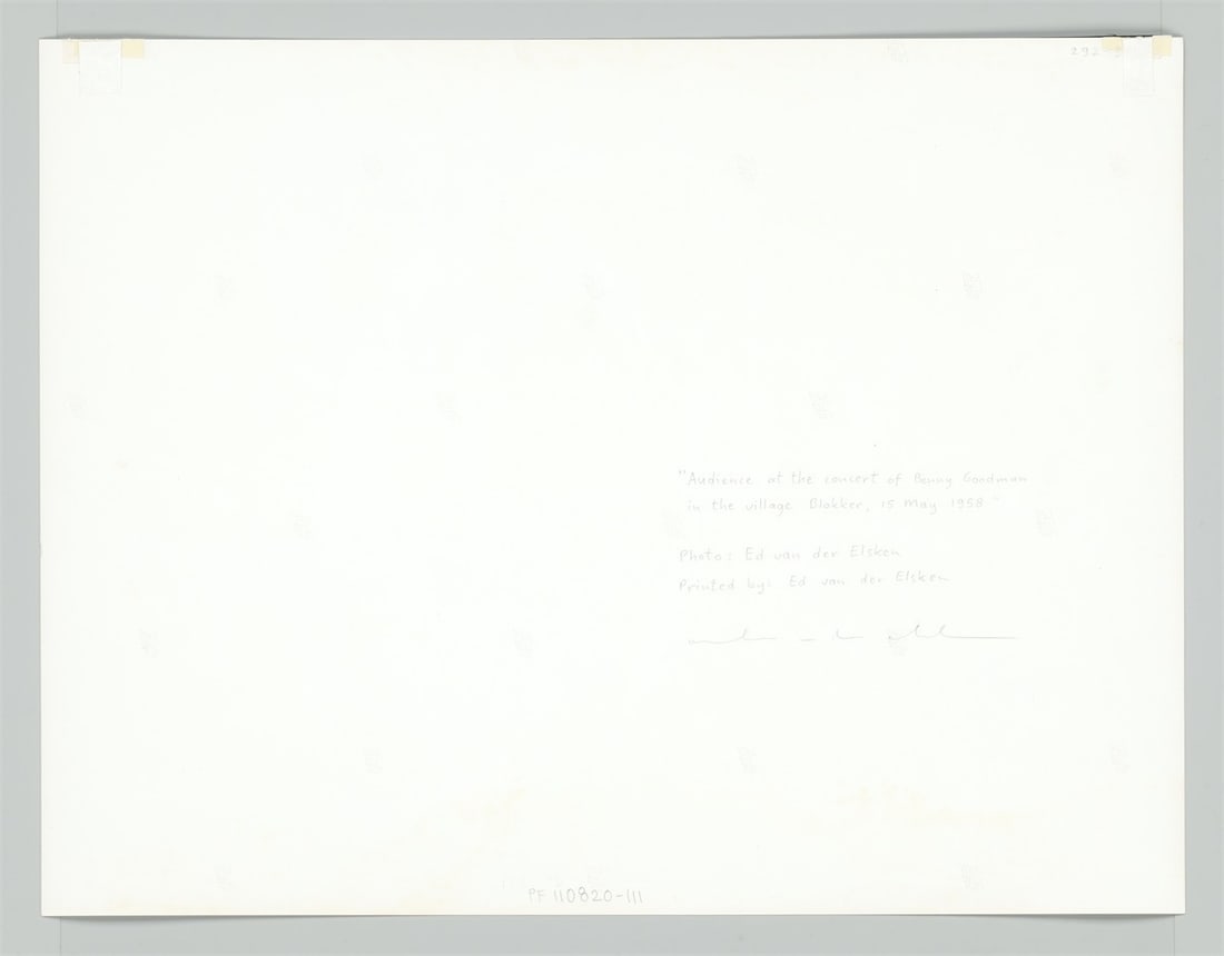 Ed van der Elsken. Audience at the concert of Benny Goodman in the village Blokker, 15 May. 1958 - 3