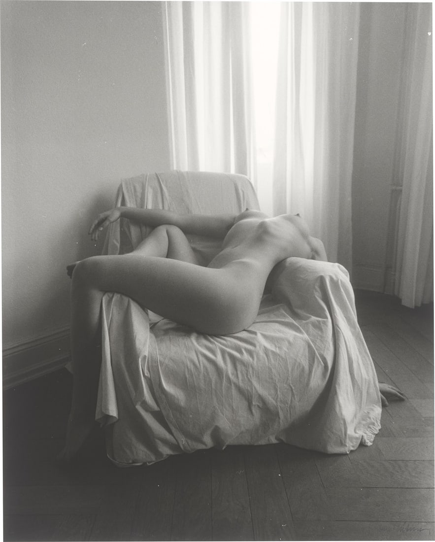 Karin Székessy (i.e. Karin Wunderlich). Über den Stuhl gelegt. 1984: Karin Székessy (i.e. Karin Wunderlich) (Essen 1939 – 2025 Hamburg). Über den Stuhl gelegt. 1984 Gelatin silver print, 2025. 49,5 × 39,5 cm