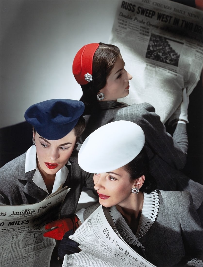 Horst P. Horst (i.e. Horst Paul Albert Bohrmann). Hats by Best, Lord and Taylor. And Mme Paul&#: Horst P. Horst (i.e. Horst Paul Albert Bohrmann) (Weißenfels 1906 – 1999 Palm Beach Gardens, Florida). Hats by Best, Lord and Taylor. And Mme Pauline, Gloves by Dawnelle. 1943 