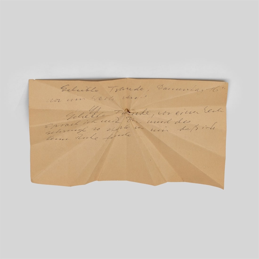 Hermann Glöckner. Gefalteter Briefentwurf an Traude Stürmer.: Hermann Glöckner (Cotta near Dresden 1889 – 1987 Berlin). Gefalteter Briefentwurf an Traude Stürmer. Fineliner and ballpoint pen in black on paper, folded.