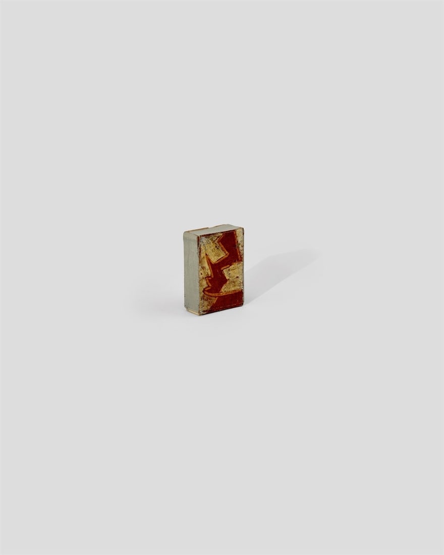 Hermann Glöckner. Bemalte Streichholzschachtel. 1965: Hermann Glöckner (Cotta near Dresden 1889 – 1987 Berlin). Bemalte Streichholzschachtel. 1965 Cardboard and veneer, laid down partially with paper, painted and lacquered. 5,2 ×&nbs