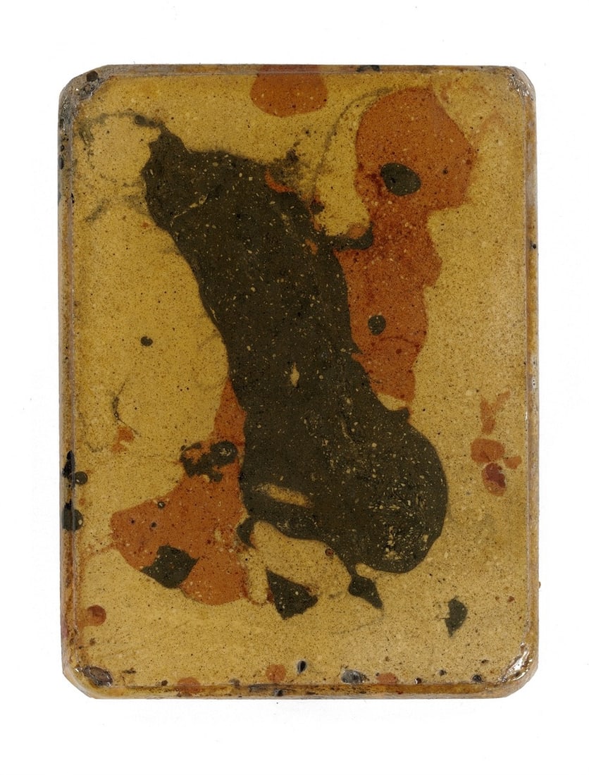 Hermann Glöckner. Sich überkreuzende, amöbenhafte Flächenformationen in Schwarzb: Hermann Glöckner (Cotta near Dresden 1889 – 1987 Berlin). Sich überkreuzende, amöbenhafte Flächenformationen in Schwarzbraun und Mittelbraun. 1956 Tempera on plaster slab,