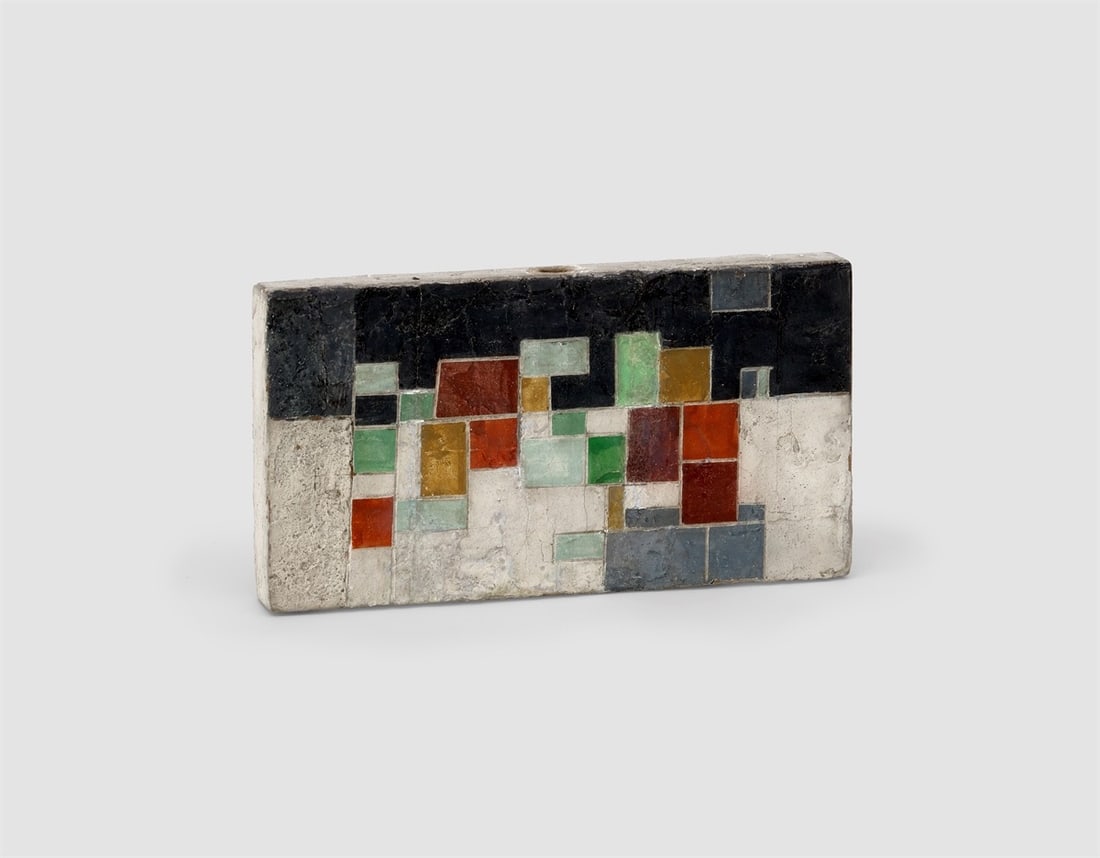 Hermann Glöckner. Doppelseitig bemalte Platte an einer Achse. 1961 - 2