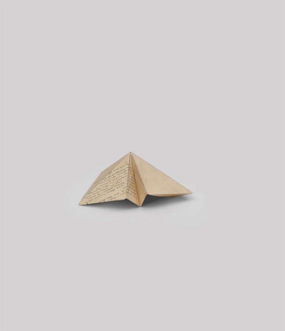 Hermann Glöckner. Zwölffach gefaltete Bedeckung. 1970: Hermann Glöckner (Cotta near Dresden 1889 – 1987 Berlin). Zwölffach gefaltete Bedeckung. 1970 Cardboard, folded (letter from tax consultant H. Zillner). Approx.