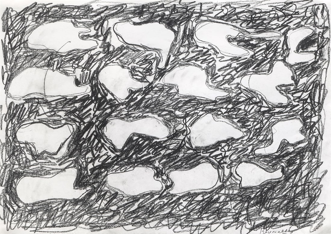Jannis Kounellis. Untitled. 2009: Jannis Kounellis (Piräus, Greece 1936 – 2017 Rome). Untitled. 2009 Oil crayon on paper, in the gallery frame. 42,2 × 60,2 cm (frame: 53,7 × 71,8 cm)