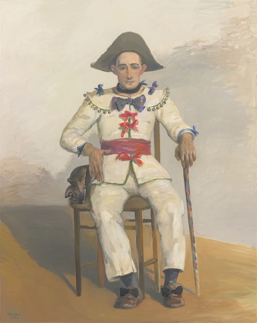 Harald Metzkes. ”Weißer Harlekin”. 2002: Harald Metzkes (Bautzen 1929 – 2026 Altlandsberg). ”Weißer Harlekin”. 2002 Oil on canvas. 161 × 125 cm