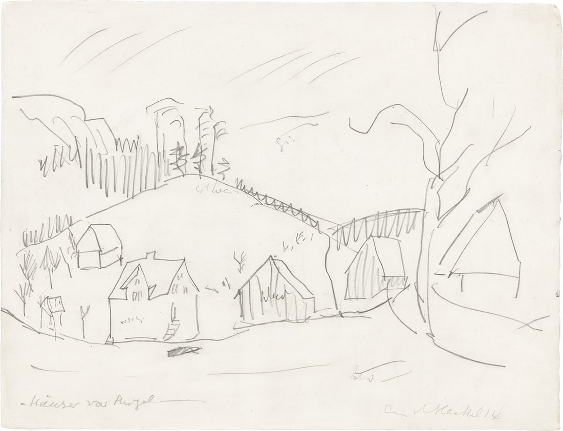 Erich Heckel. ”Häuser vor Hügel”. 1914 (1 of 4)