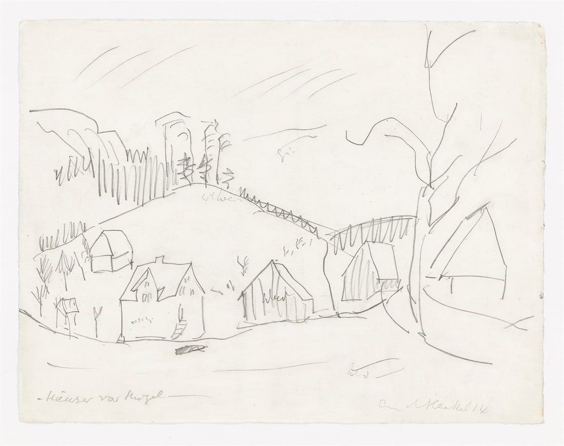 Erich Heckel. ”Häuser vor Hügel”. 1914 - 2