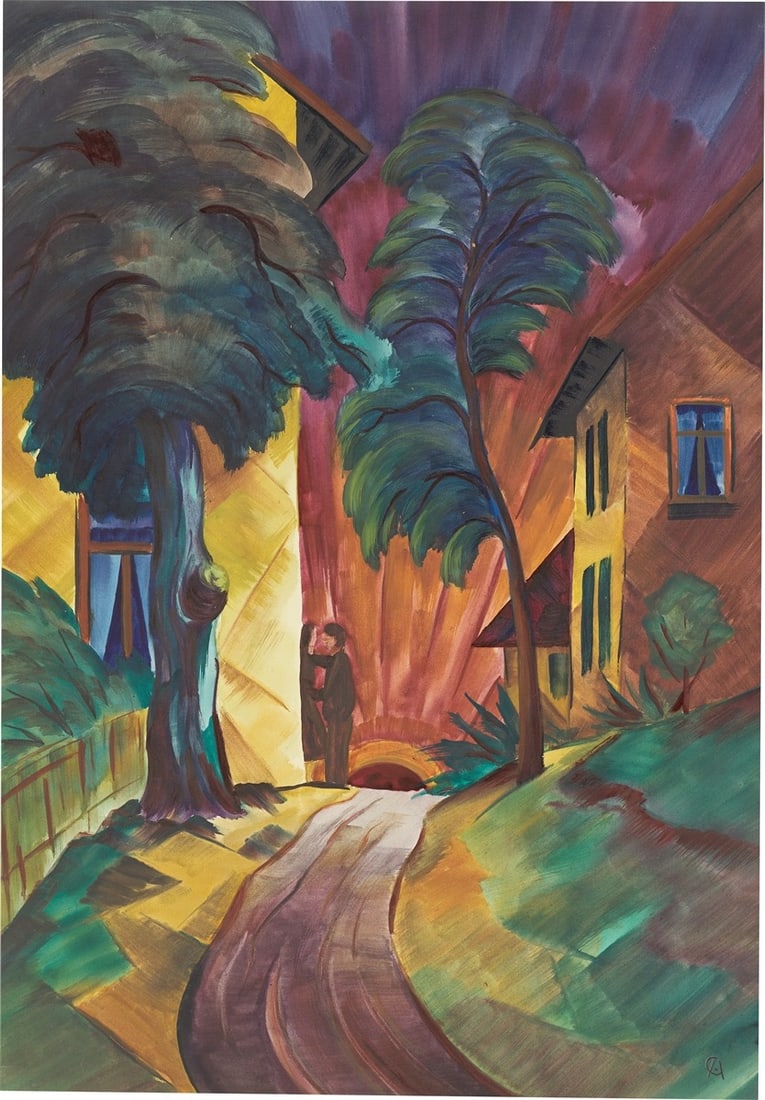 Christian Arnold. ”Liebespaar (Weg zwischen Bäumen und Häusern)”. 1922/23 (1 of 4)