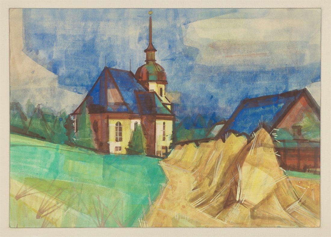 Hermann Glöckner. ”Kirche + Kornpuppen”. 1950 - 2