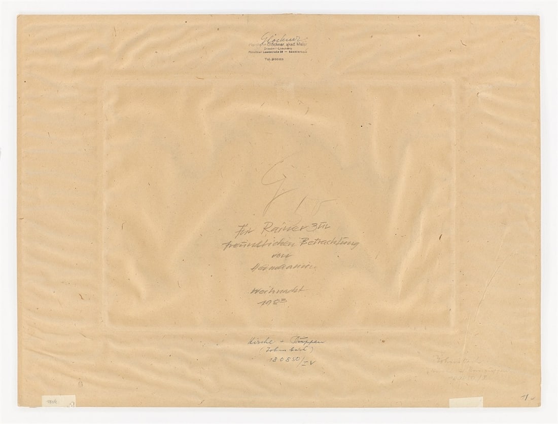 Hermann Glöckner. ”Kirche + Kornpuppen”. 1950 - 3