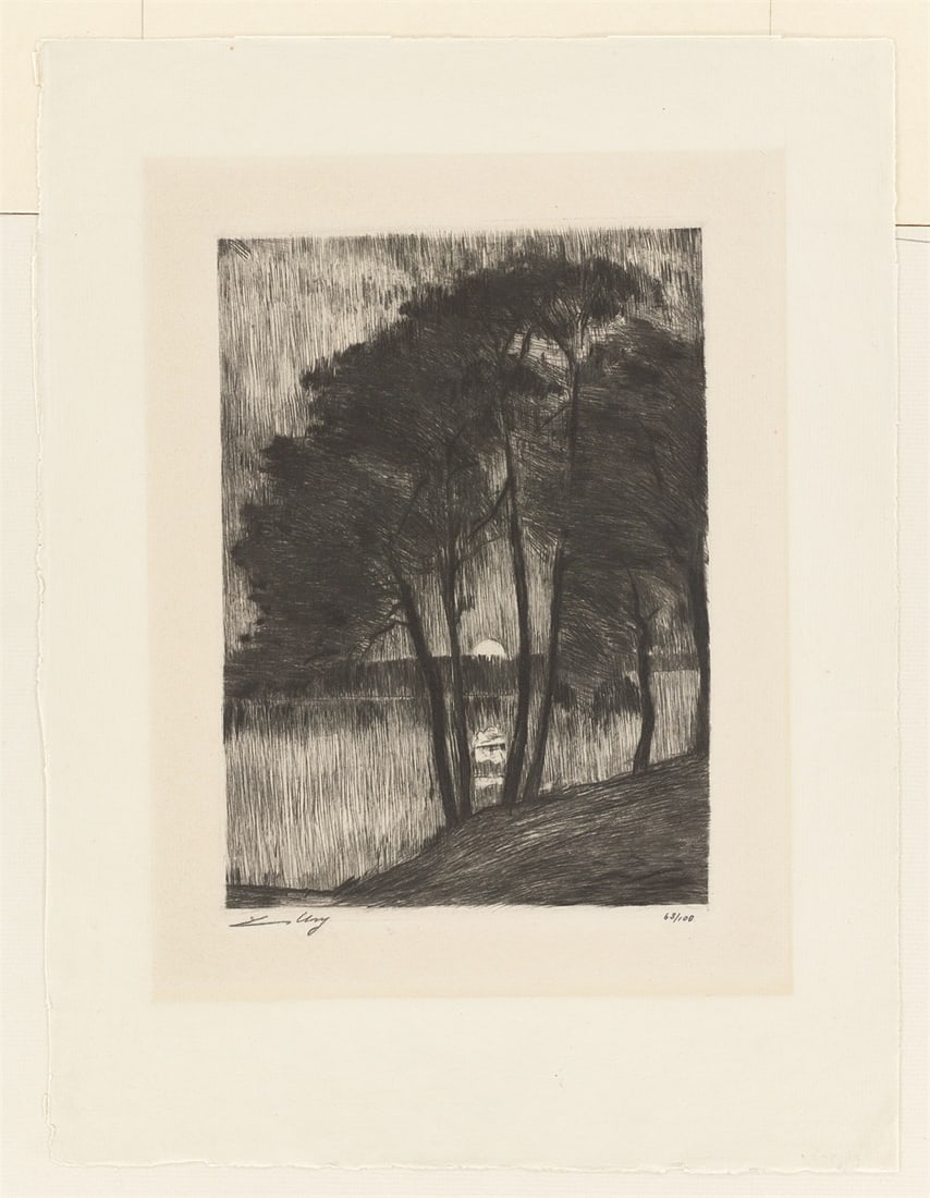 Lesser Ury. ”Sonnenuntergang am Grunewaldsee”. 1924 - 2