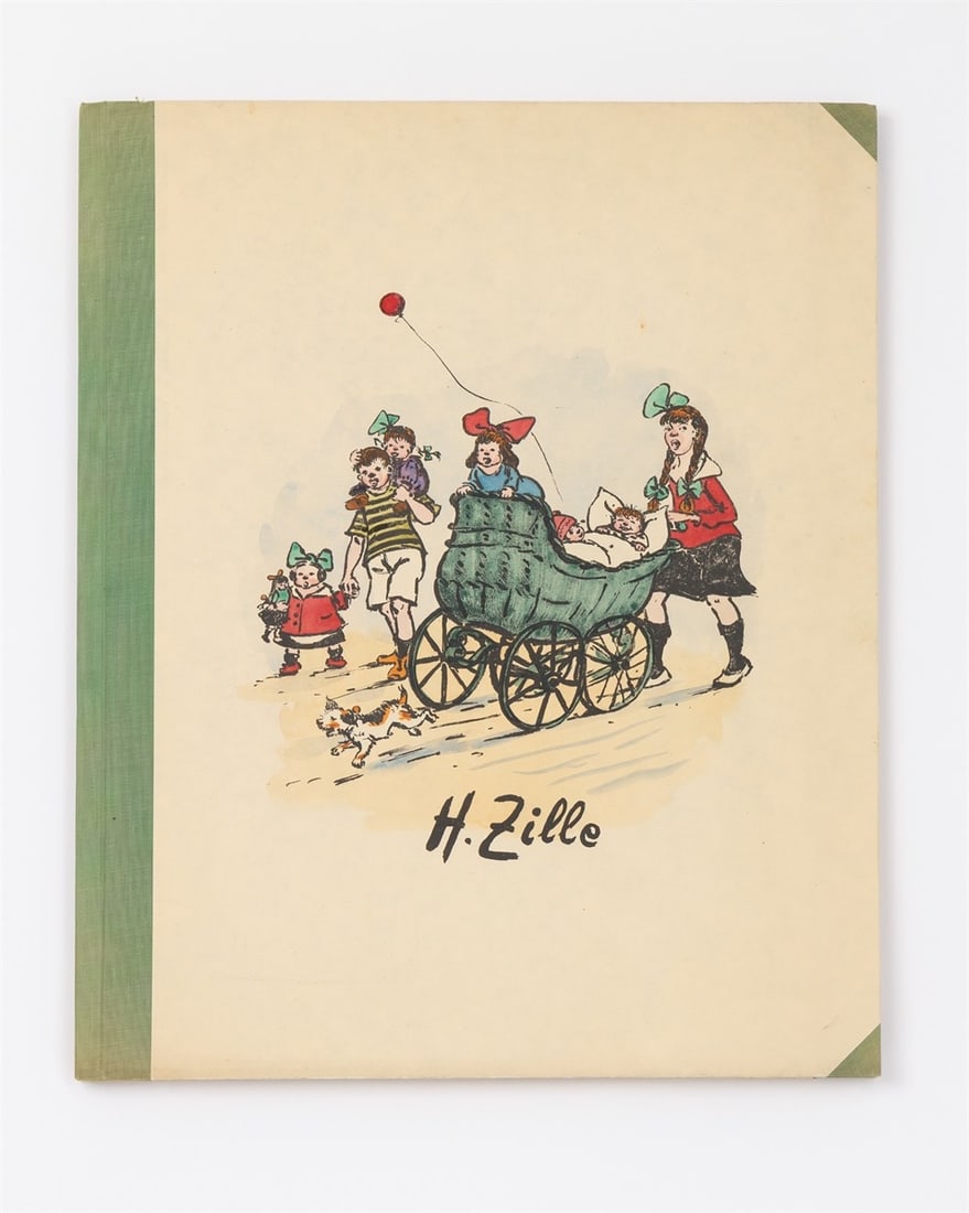 Heinrich Zille. ”Komm, Karlineken, komm! Alte und neue Berliner Kinder-Reime”. 1924/25: Heinrich Zille (Radeburg 1858 – 1929 Berlin). ”Komm, Karlineken, komm! Alte und neue Berliner Kinder-Reime”. 1924/25 Original half-linen portfolio with 42 lithographs, of which 10