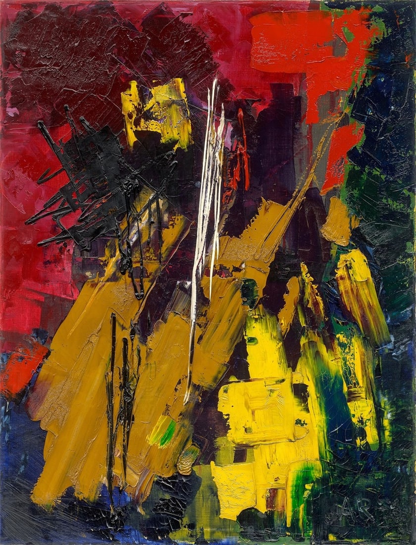 Anton Räderscheidt. ”chez moi le jour se élève à minuit”. 1958: Anton Räderscheidt (1892 – Cologne – 1970). ”chez moi le jour se élève à minuit”. 1958 Oil on canvas. 116 × 89 cm