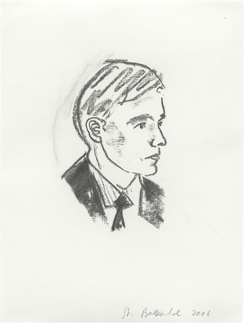 Stephan Balkenhol. Untitled. 2006: Stephan Balkenhol (Fritzlar 1957 – lives in Karlsruhe, Meisenthal/Lorraine, Kassel and Berlin). Untitled. 2006 Charcoal on wove paper, in the gallery frame. 32 × 24 cm