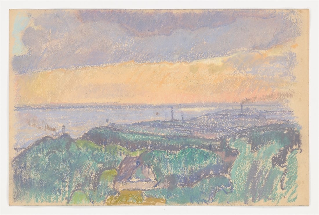Ivo Hauptmann. Landscape on the River Elbe. Circa 1905 - 2
