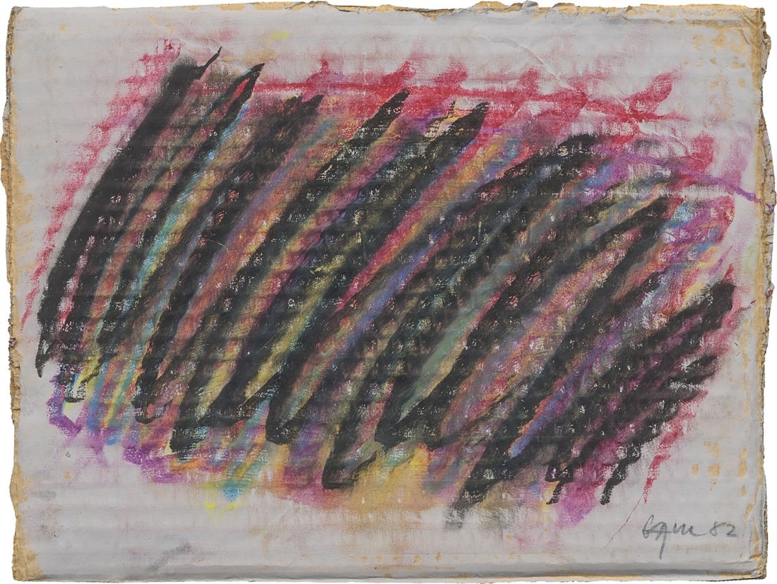 Winfred Gaul. Untitled. 1982: Winfred Gaul (1928 – Düsseldorf – 2003). Untitled. 1982 Coloured chalk over gouache on corrugated cardboard. 23,7 × 31 cm