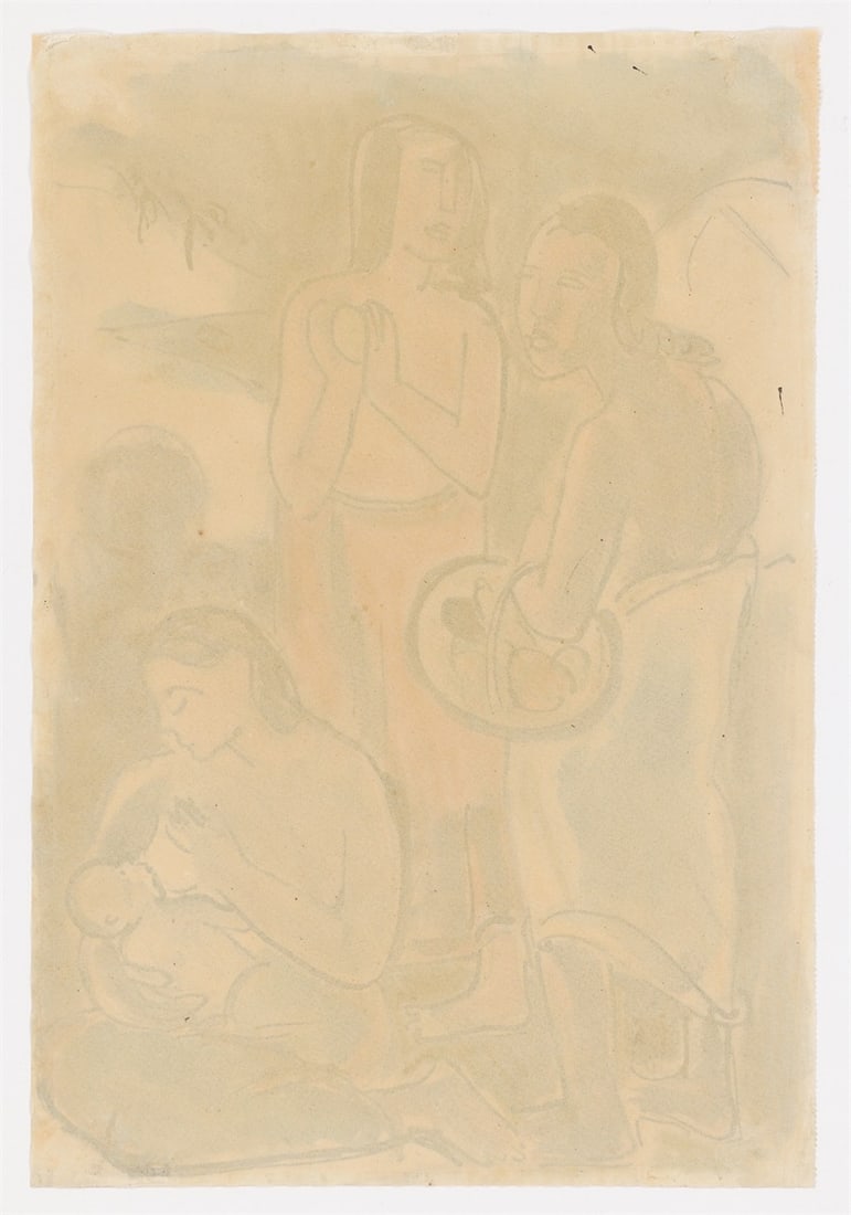 Max Pechstein. Study after Paul Gauguin's ”Maternité II”. - 3
