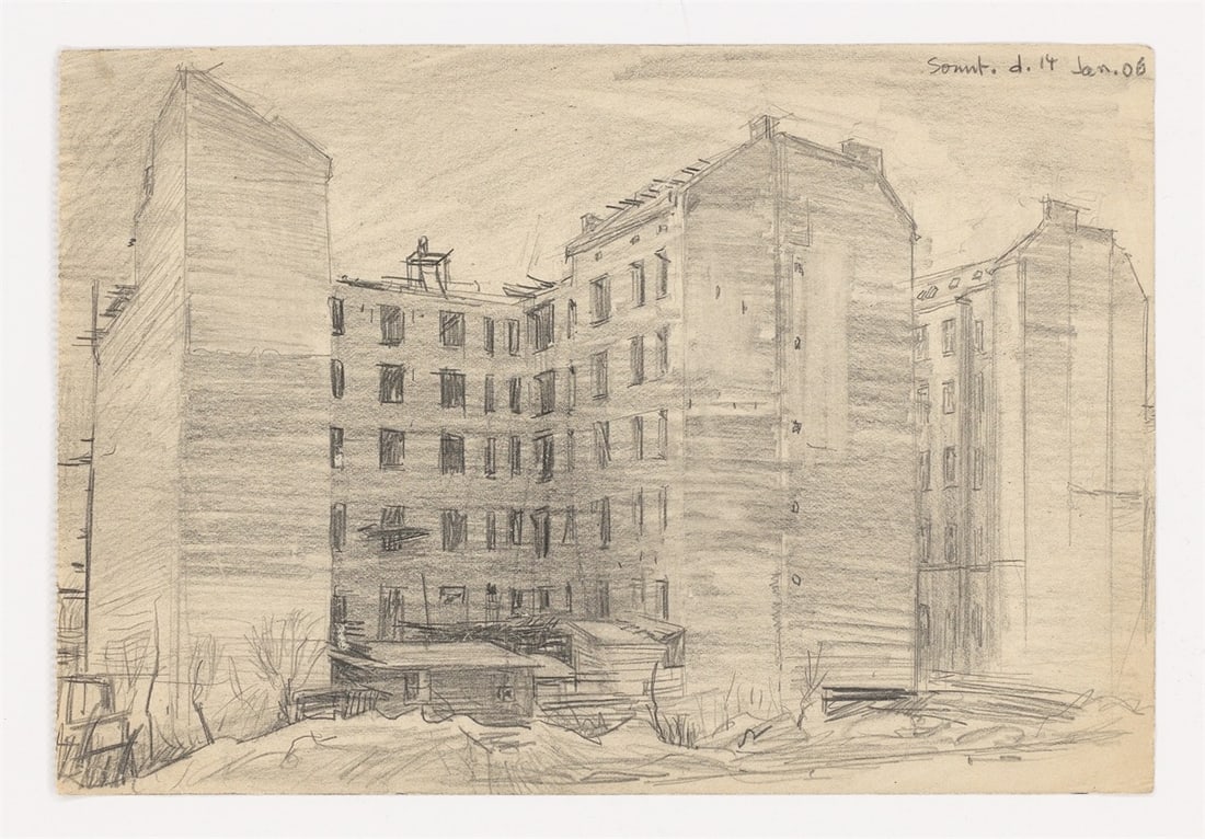 Lyonel Feininger. ”Wohnhäuser, Berlin (Apartment Buildings, Berlin)”. 1906 - 2