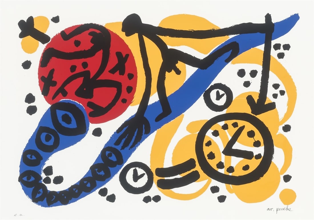 A.R. Penck. ”Perry Rhodan 2”. 1996: A.R. Penck (Dresden 1939 – 2017 Zurich). ”Perry Rhodan 2”. 1996 Colour silkscreen on laid paper. 61 × 89 cm (70 × 100 cm)