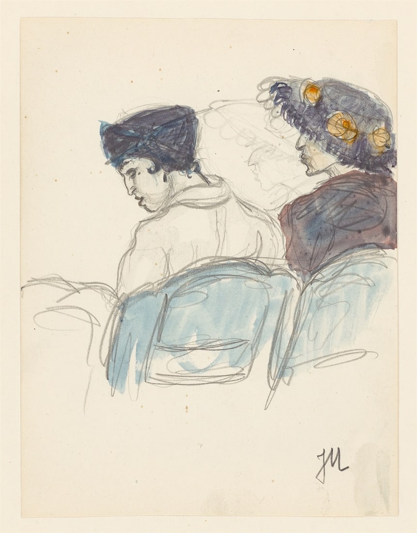 Jeanne Mammen. Untitled (Two women in the theatre). Circa 1910/14 - 2