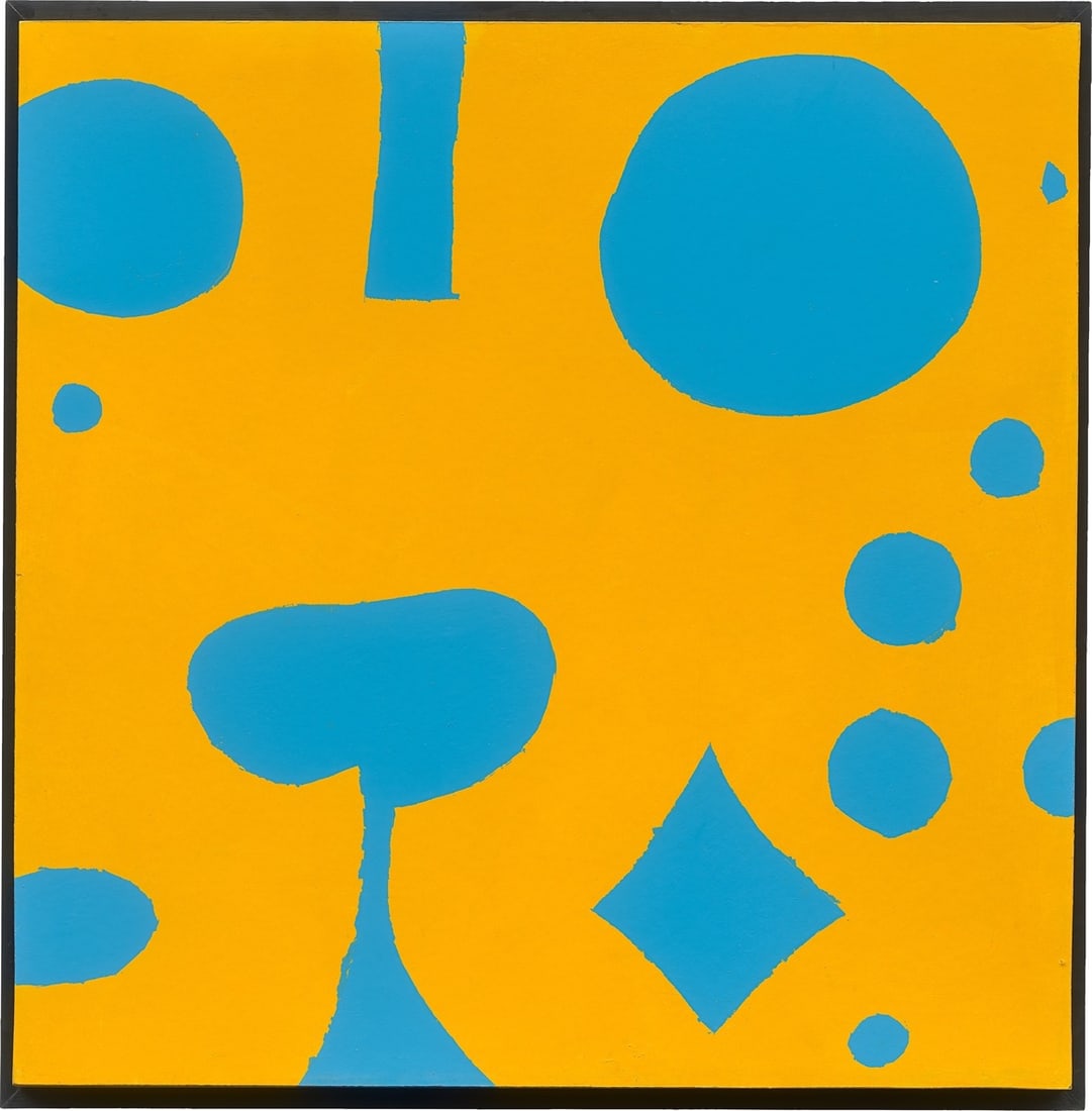 Poul Gernes. Untitled. Circa 1975: Poul Gernes (Copenhagen 1925 – 1996 Ekeröd, Sweden). Untitled. Circa 1975 Enamel paint on masonite, with artist's framing. 88,5 × 88,5 cm