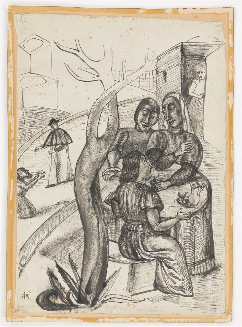 Anita Rée. ”Dorfszene, Positano”. Circa 1922/25 - 2
