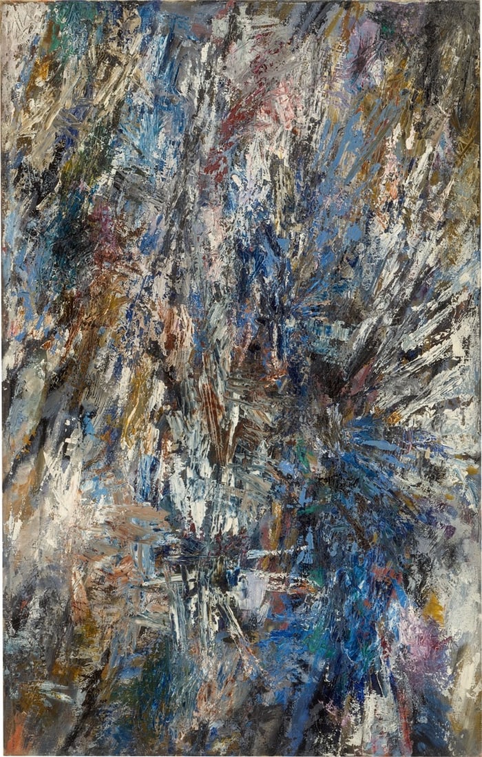 Raimund Girke. Untitled. 1956: Raimund Girke (Heinzendorf 1930 – 2002 Cologne ). Untitled. 1956 Oil on linen. 80 × 50 cm (31 ½ × 19 ⅝ in.). Signed and dated in