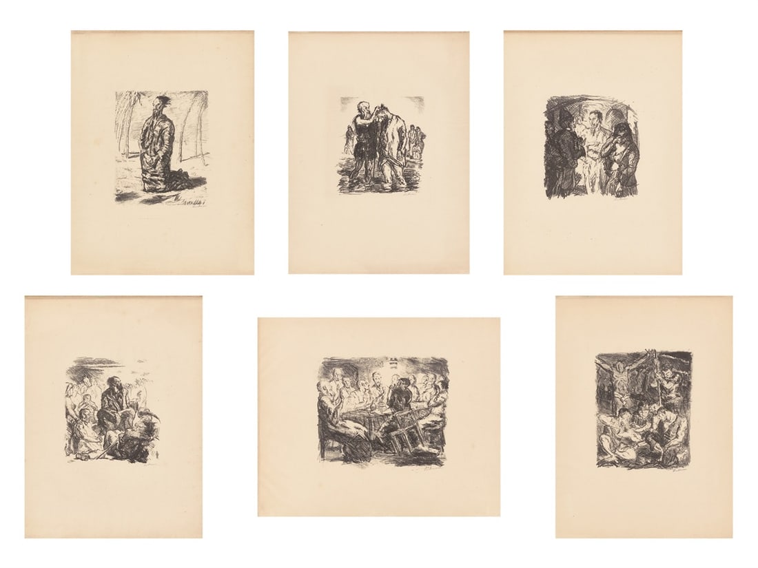 Max Beckmann. ”Sechs Lithographien zum Neuen Testament”. 1911/17: Max Beckmann (Leipzig 1884 – 1950 New York). ”Sechs Lithographien zum Neuen Testament”. 1911/17 6 sheets: 5 lithographs on thin laid paper, 1 lithograph on heavy Japan paper; with