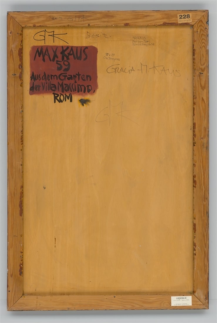Max Kaus. ”Aus dem Garten der Villa Massimo, Rom”. 1959 - 3