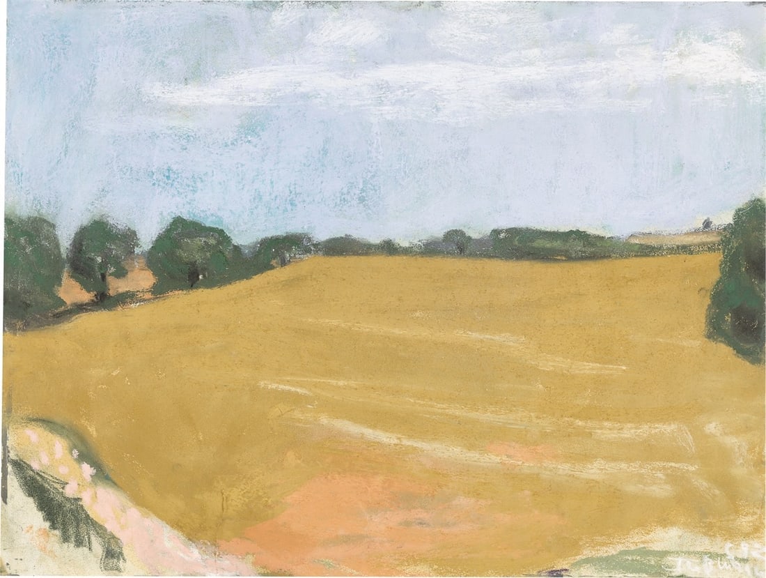 Klaus Fußmann. Untitled. 1992: Klaus Fußmann (Velbert 1938 – lives in Berlin and Gelting). Untitled. 1992 Pastel crayon over watercolour on thin laid paper. 41,9 × 55,5 cm