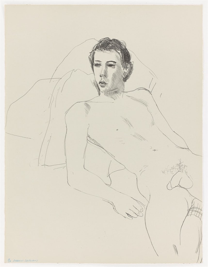 David Hockney. ”Gregory Reclining”. 1976/77 - 2
