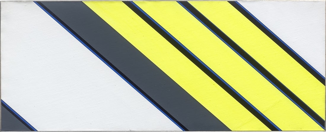 Günter Fruhtrunk. Untitled. 1974: Günter Fruhtrunk (1923 – Munich – 1982). Untitled. 1974 Acrylic on canvas, on masonite; with artist's framing. 28,3 × 70 cm