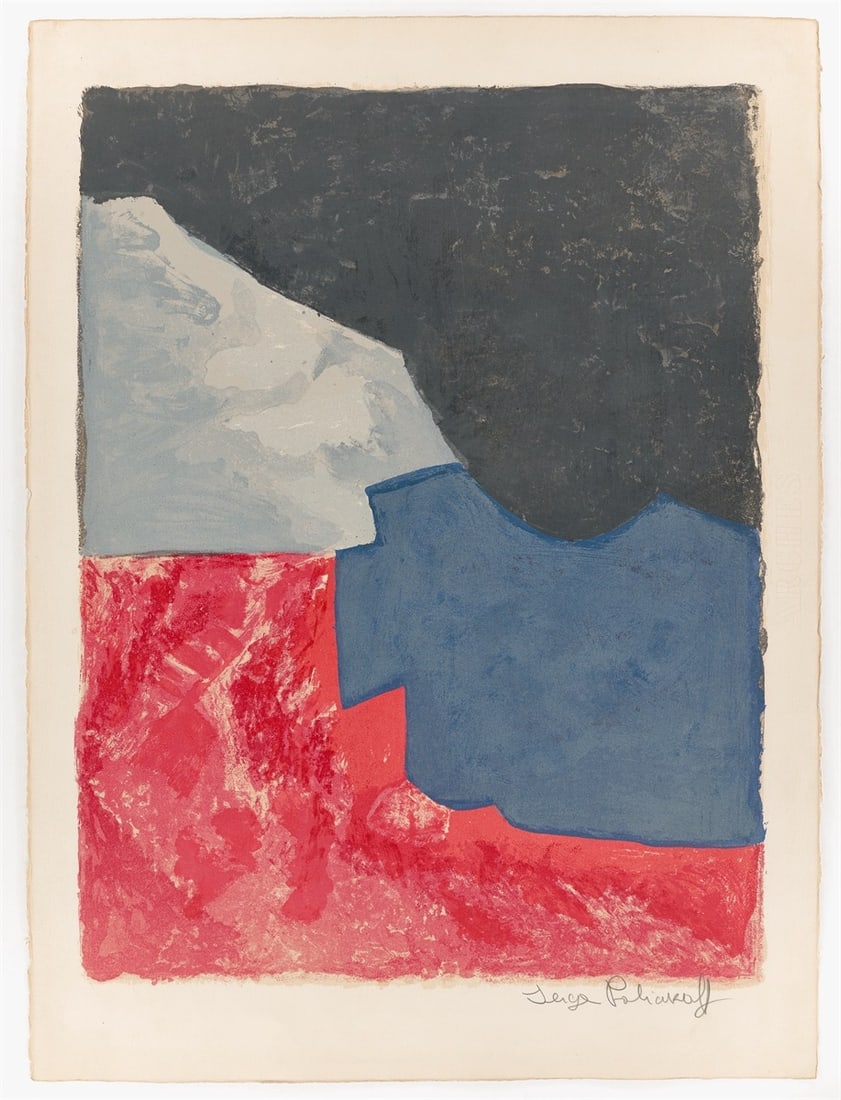 Serge Poliakoff. ”Composition in red, grey and black”. 1960 - 2