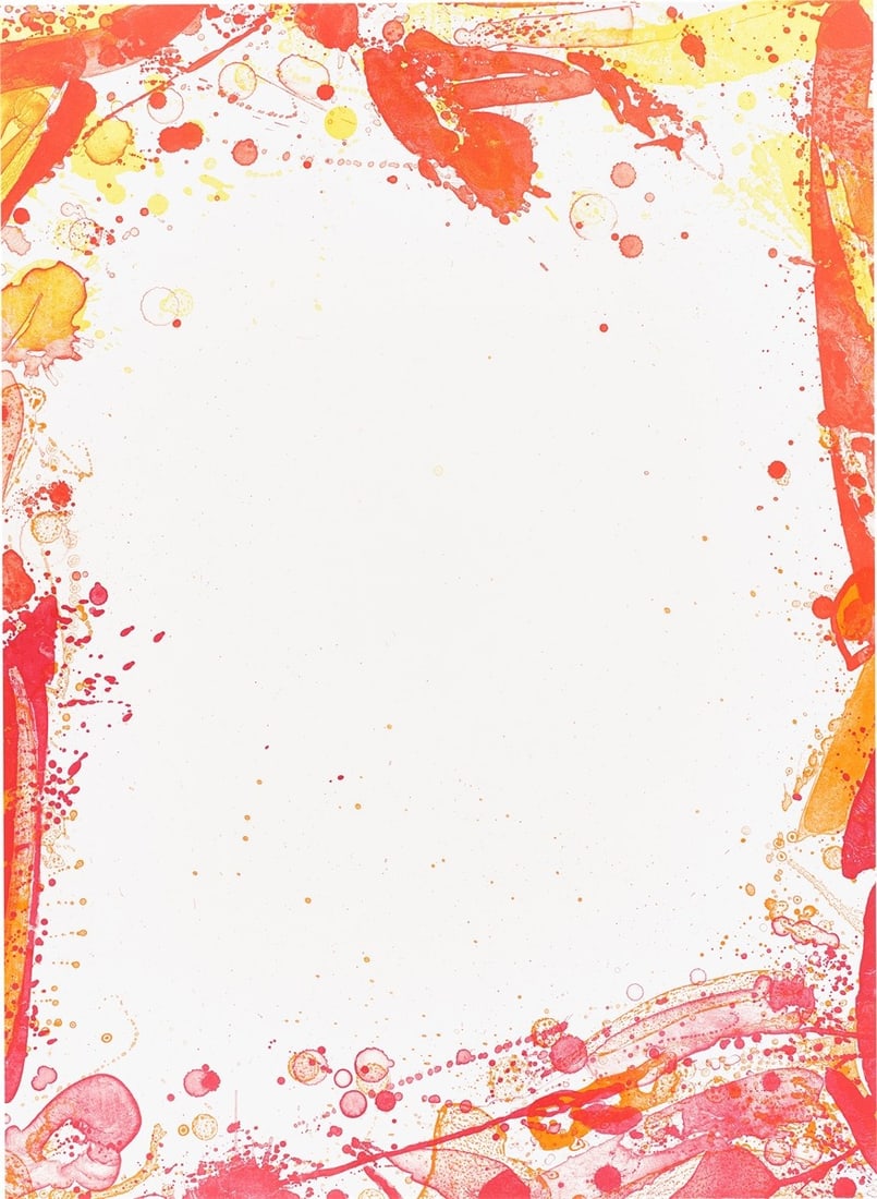 Sam Francis. ”Veiled Sail (SF-91)”. 1969: Sam Francis (San Mateo, California 1923 – 1994 Santa Monica, California). ”Veiled Sail (SF-91)”. 1969 Colour lithograph on BFK Rives wove paper. 76,7 × 56,2 cm