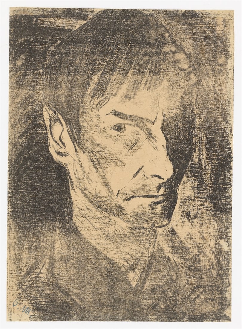 Otto Mueller. ”Selbstbildnis nach rechts (1)”. 1920 - 2