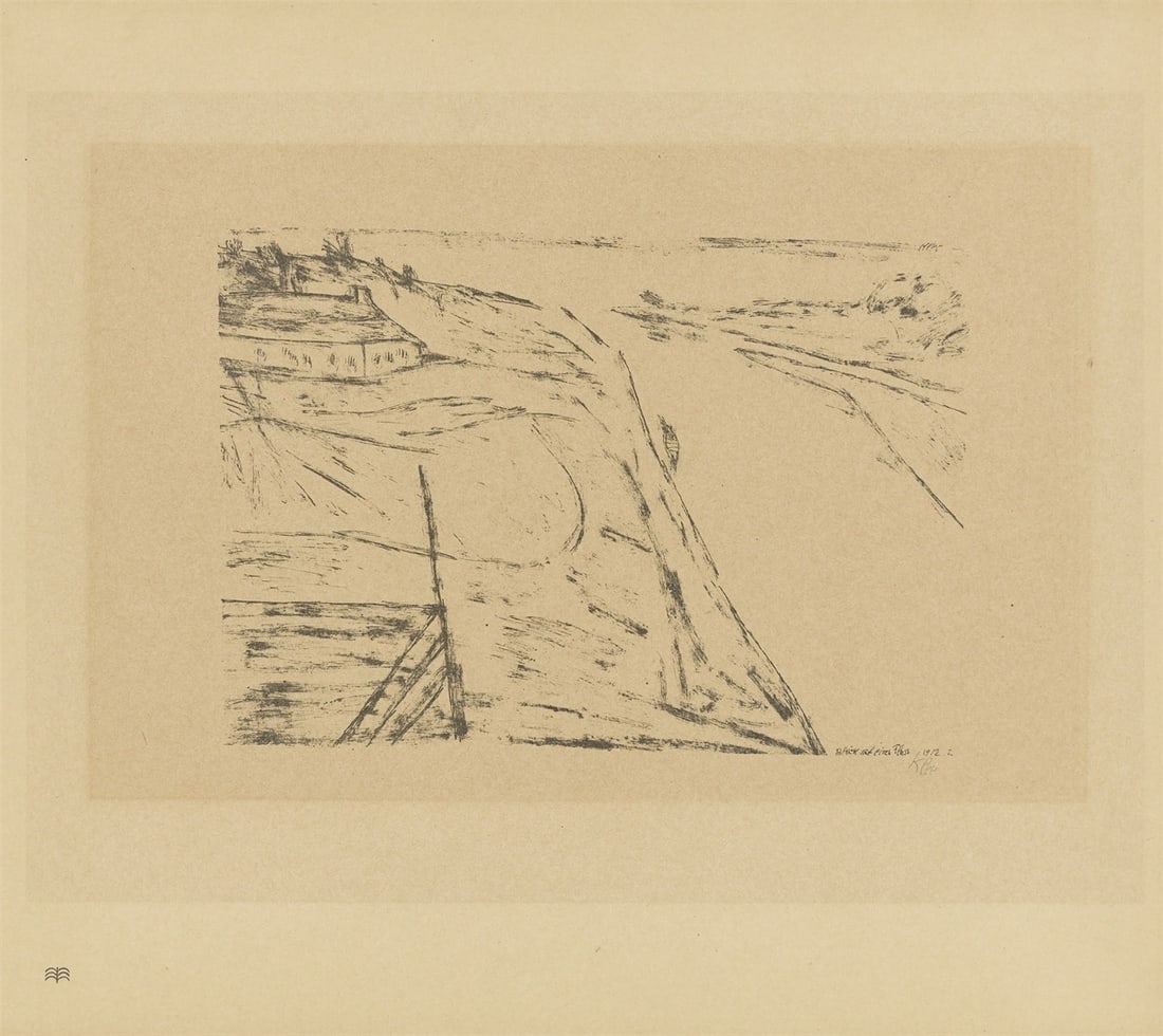 Paul Klee. ”Blick auf einen Fluss”. 1912: Paul Klee (Münchenbuchsee 1879 – 1940 Muralto near Locarno). ”Blick auf einen Fluss”. 1912 Lithograph on heavy wove paper. 19,7 × 28,5 cm