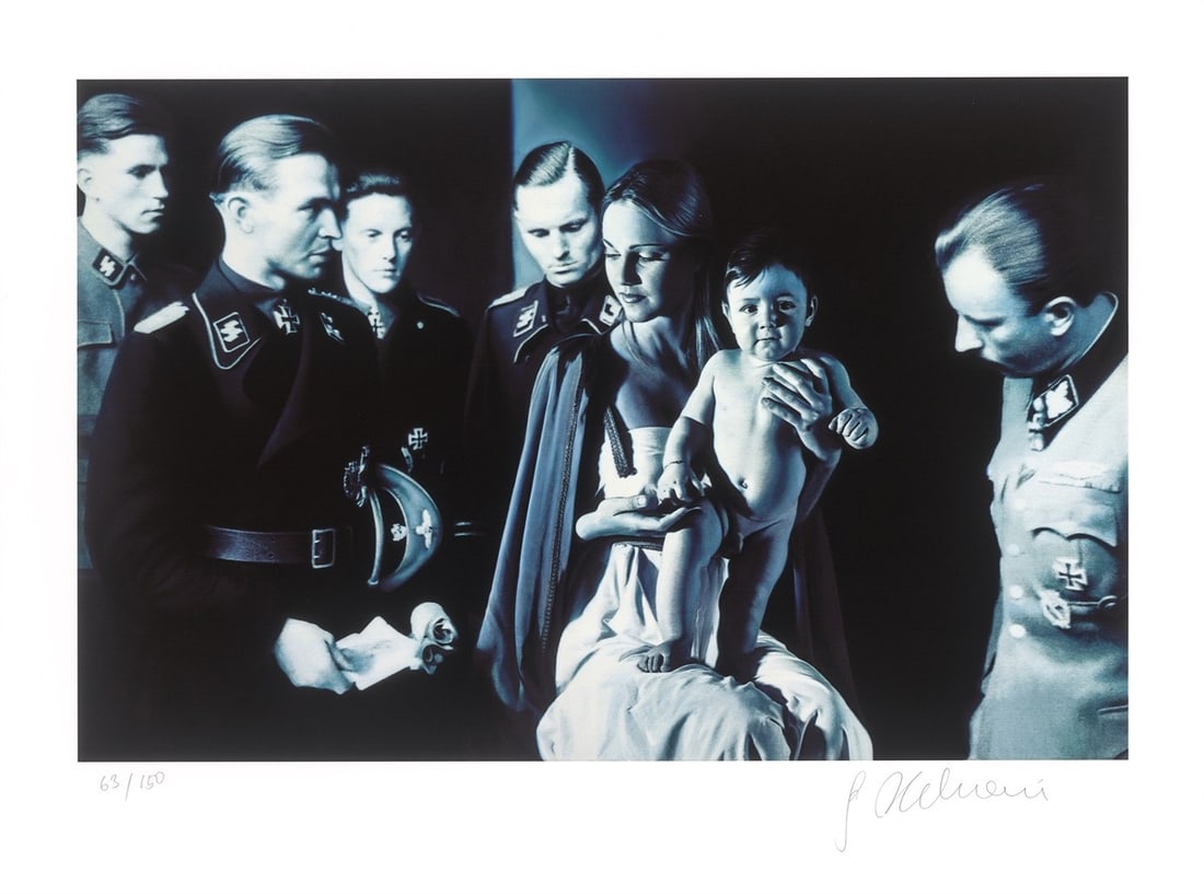 Gottfried Helnwein. ”Epiphany I (Adoration of the Magi)”. Circa 2005: Gottfried Helnwein (Vienna 1948). ”Epiphany I (Adoration of the Magi)”. Circa 2005 Inkjet print on heavy paper. 45,4 × 70 cm (60,1 × 80,5 cm)