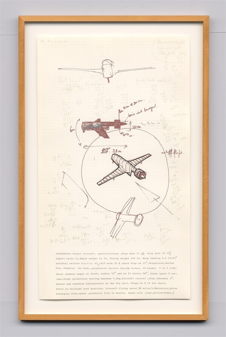 Panamarenko (i.e. Henri van Herwegen). ”Manpowered Fanjet Aircraft”. 1972 - 2