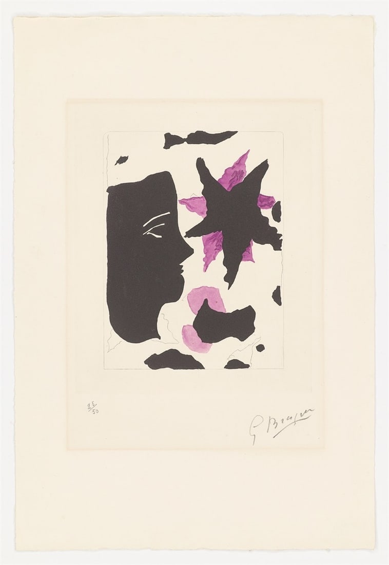 Georges Braque. ”Tête en profil et l’étoile (mauve)”. 1960 - 2