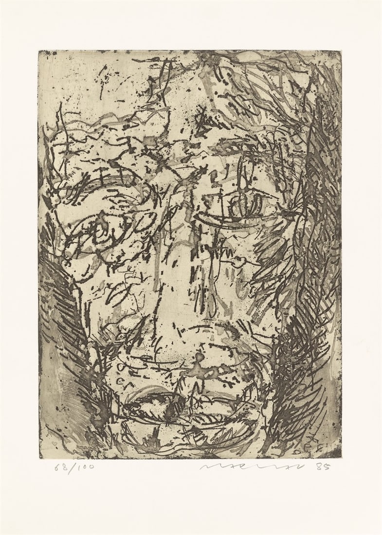 Marwan. Head. 1985: Marwan (Damascus 1934 – 2016 Berlin). Head. 1985 Etching and aquatint on wove paper. 53 × 39,5 cm (70 × 50 cm)