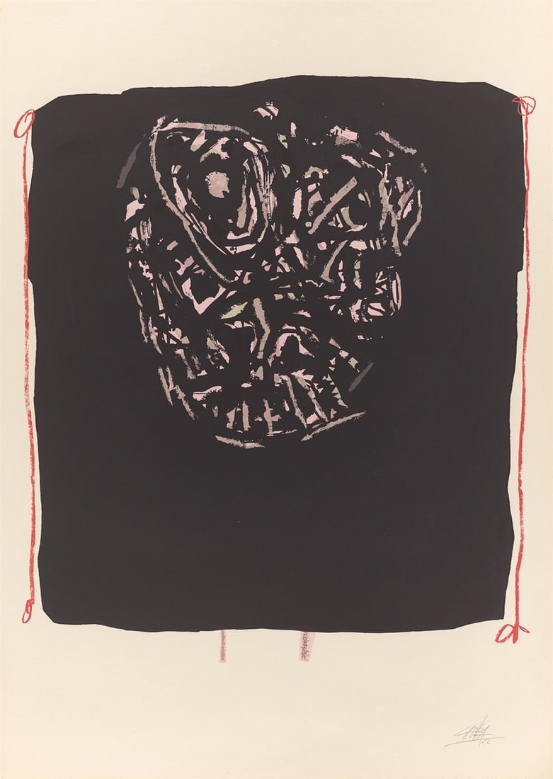 Antonio Saura. ”Se levantó las faldas para correr...”. 1962: Antonio Saura (1930 – Huesca – 1998). ”Se levantó las faldas para correr...”. 1962 Colour silkscreen on wove paper. 58 × 51,5 cm