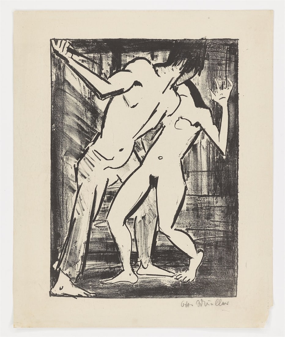 Otto Mueller. ”Der Mord 2 (Tanzszene II, Liebespaar III)”. Circa 1919 - 2