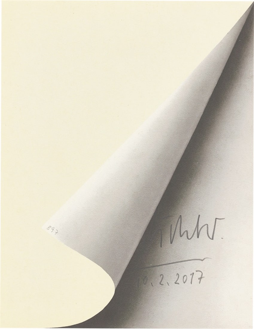 Gerhard Richter. ”Blattecke”. 1967/2017: Gerhard Richter (Dresden 1932 – lives in Cologne). ”Blattecke”. 1967/2017 Colour offset on granulated semi-cardboard. 23,3 × 17,9 cm