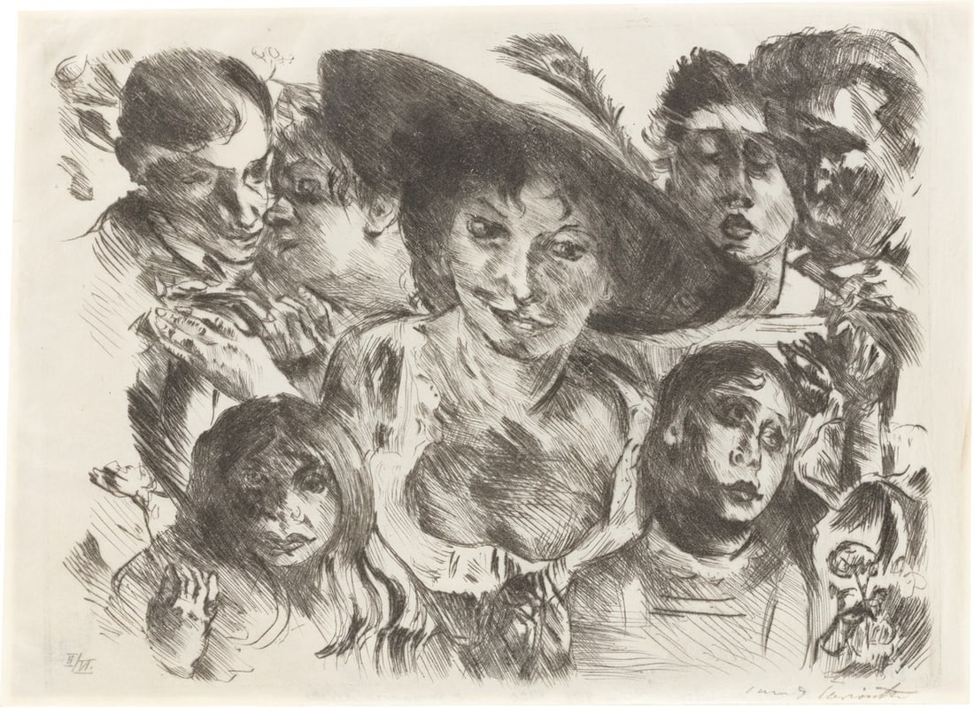 Lovis Corinth. ”Freude am Leben”. 1920: Lovis Corinth (Tapiau/East Prussia 1858 – 1925 Zandvoort). ”Freude am Leben”. 1920 Drypoint on vellum. 21,3 × 28,8 cm (23 × 31,8 cm)