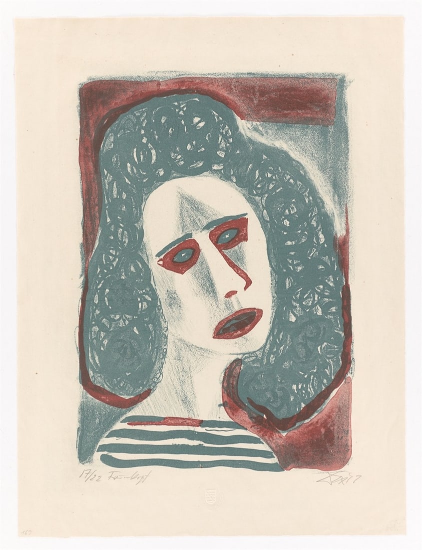 Otto Dix. ”Frauenkopf”. 1949 - 2