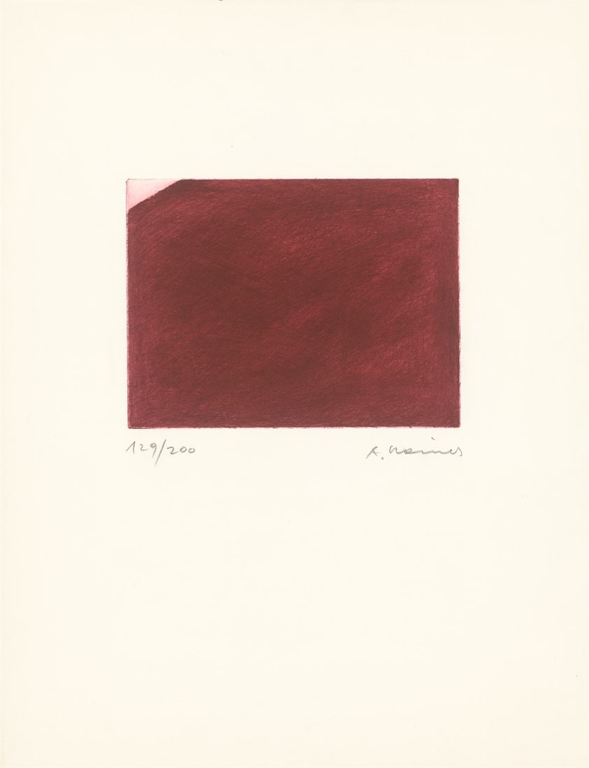 Arnulf Rainer. ”Ecke”. 1969/70: Arnulf Rainer (Baden near Vienna 1929 – 2025 Vienna). ”Ecke”. 1969/70 Drypoint in brown red on paper. 20,9 × 27,9 cm (64,7 × 49,8 cm)