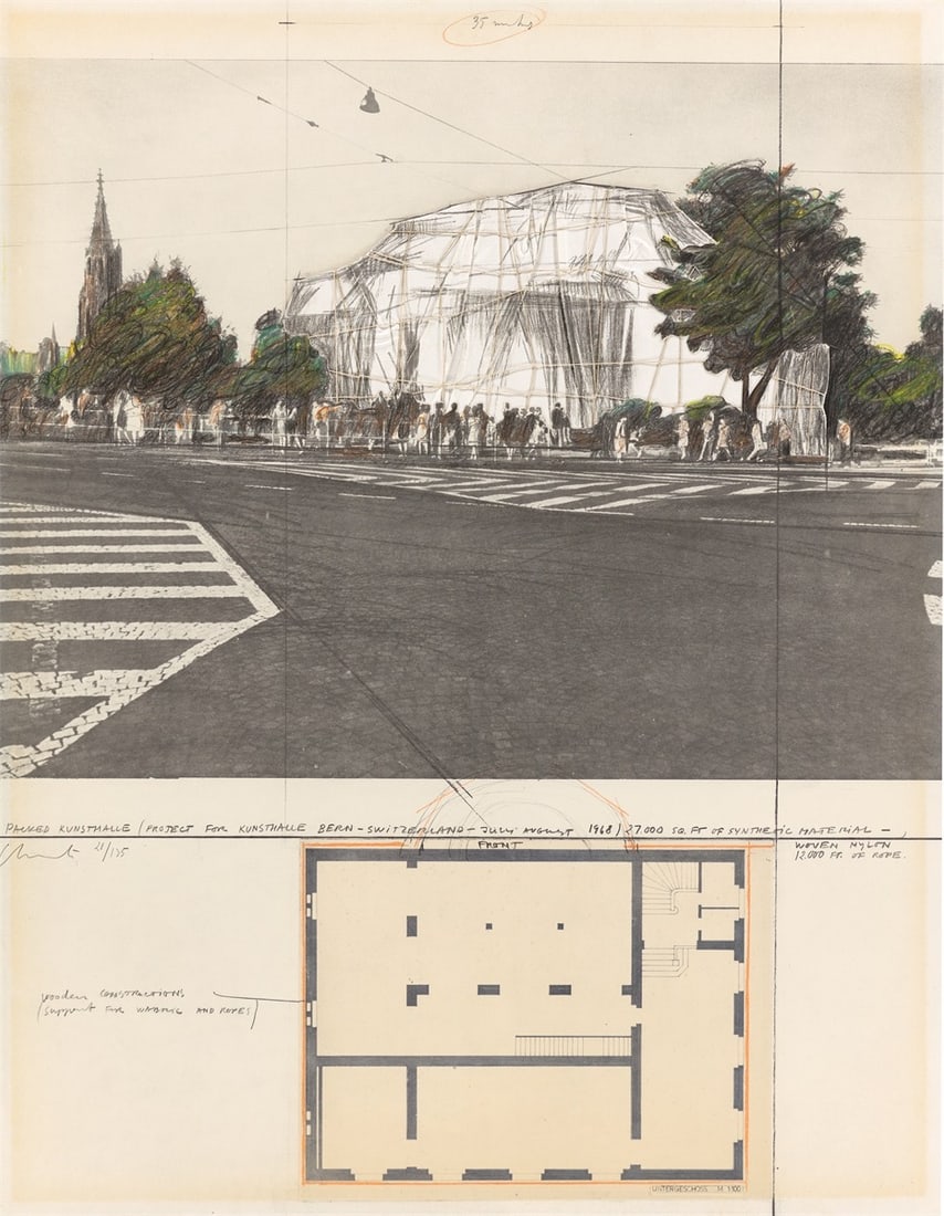 Christo and Jeanne-Claude. ”Packed Kunsthalle Bern, Project”. 1972 - 2