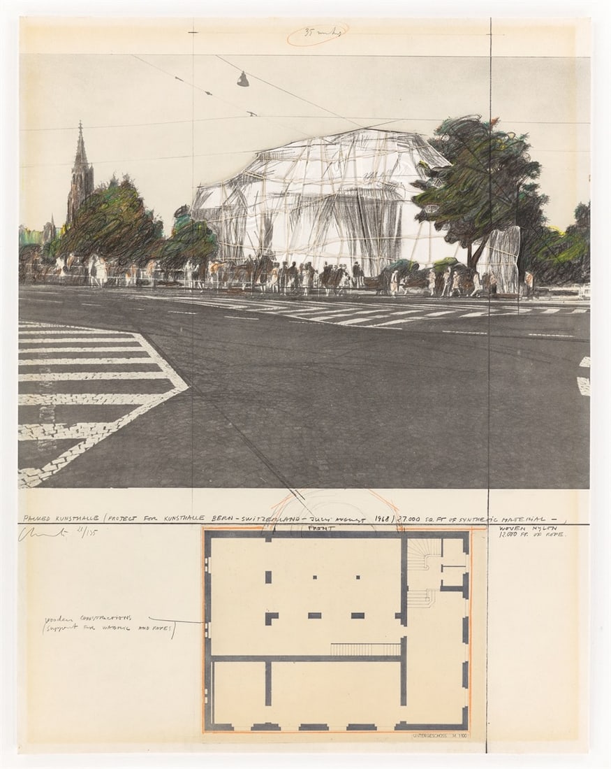 Christo and Jeanne-Claude. ”Packed Kunsthalle Bern, Project”. 1972 - 3